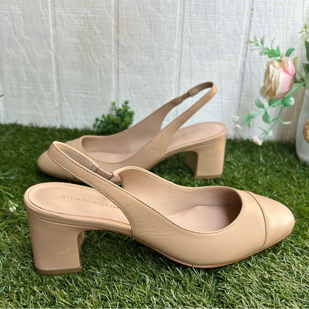 Stuart Weitzman 
Milla 55 Slingback Pump women 
495 Sz6 gently used
Golden Beige - Picture 5 of 16